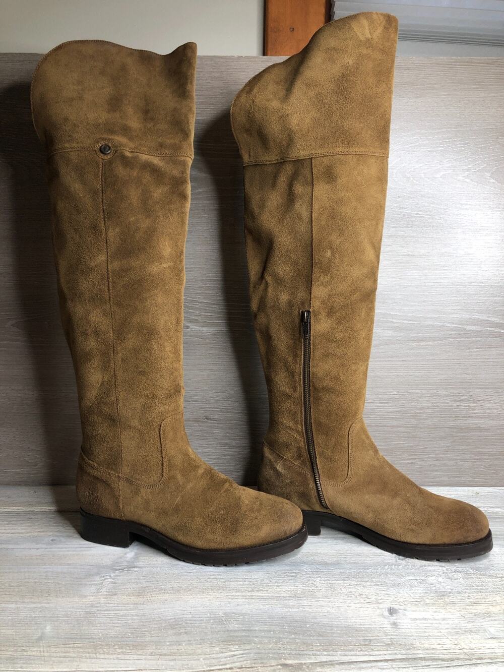 FRYE Over The Knee Boots Brown Suede Boots Size 8 NEW